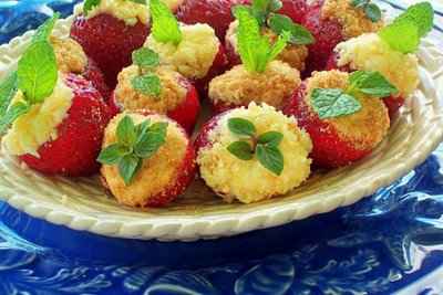 Bouchées de cheesecake aux fraises