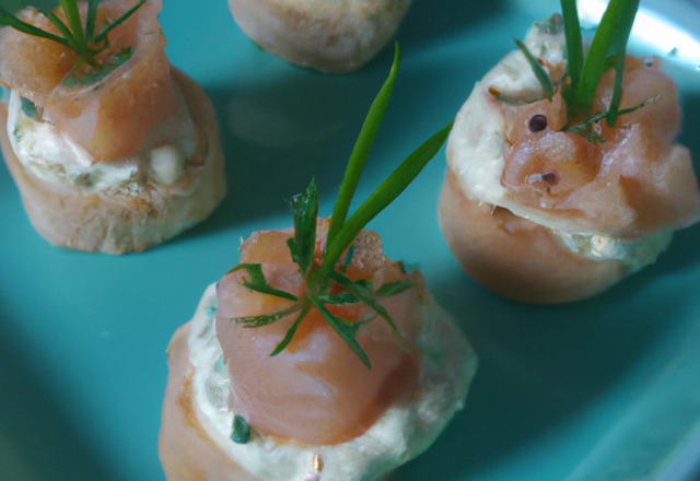 Canapés saumon roquefort