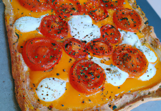 Tarte tomate, moutarde, mozzarella