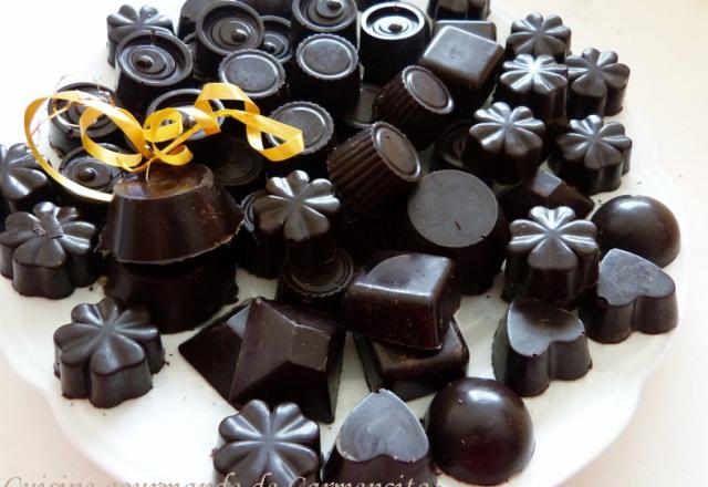 Chocolats fourrés à la ganache aux noisettes