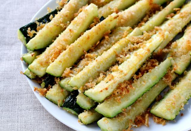 Frites de courgettes ail citron et parmesan