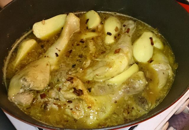 Cuisse de poulet au cidre