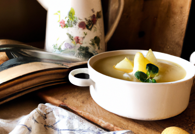 Soupe pommes de terre, poireaux, bouquet garni