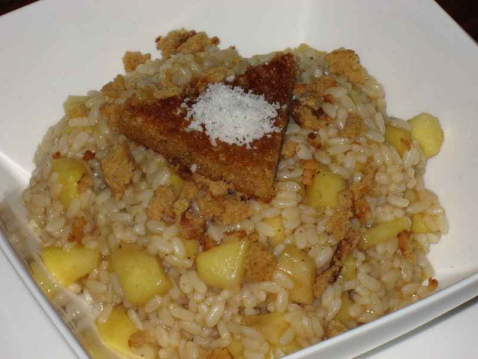 Risotto de pomme au Martini et pain d'épices