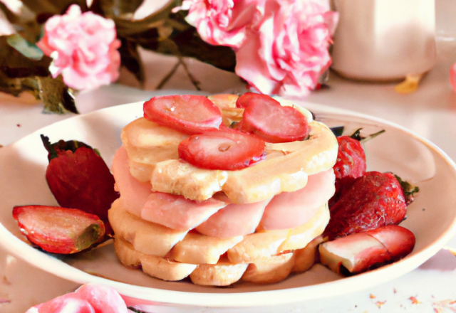 Fraisier aux biscuits roses de Reims