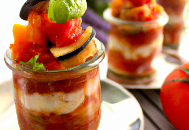 Verrine mini ratatouille rouget