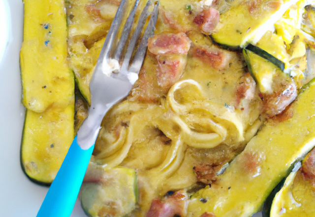 Courgettes savoureuses à la carbonara