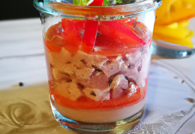 Verrine de poivron et thon