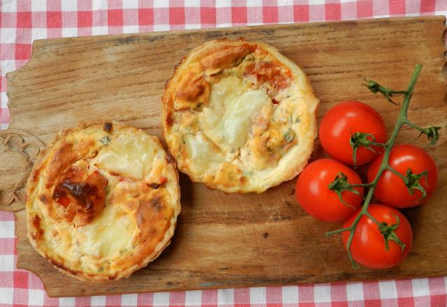 Tartelettes échalotes, tomates et pancetta