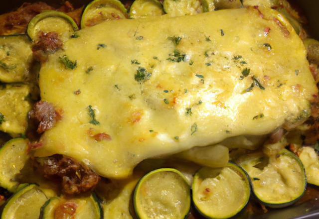 Gratin de courgettes au veau