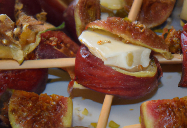 Brochettes de figues et camembert