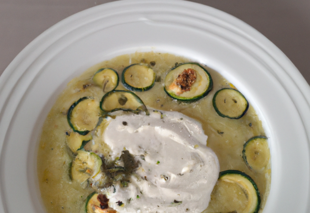 Velouté de courgette à la feta