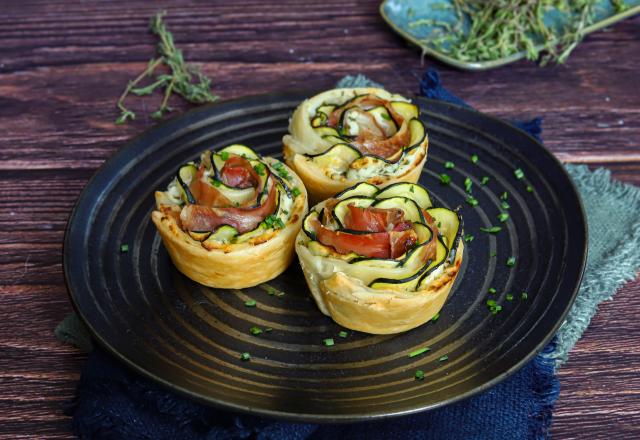 Roses feuilletées aux courgettes et jambon