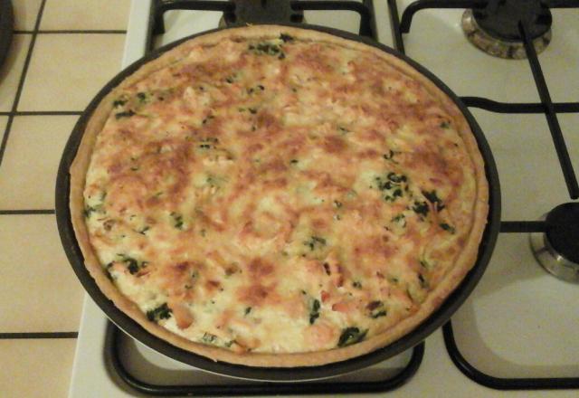 Quiche aux épinards et au saumon