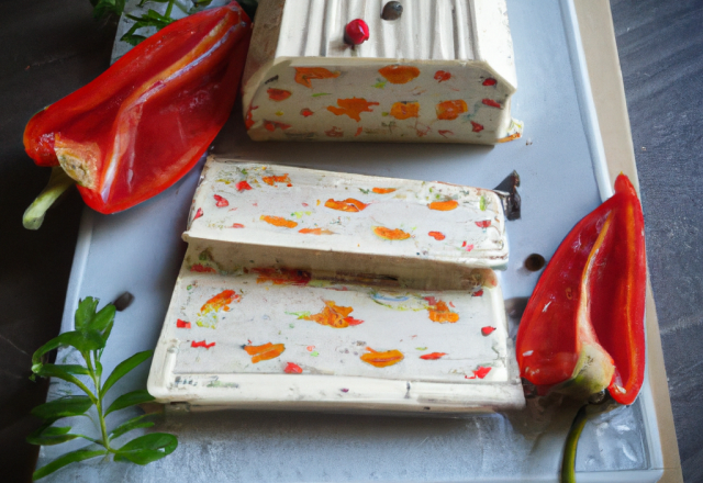 Terrine de chèvre frais aux poivrons rouges