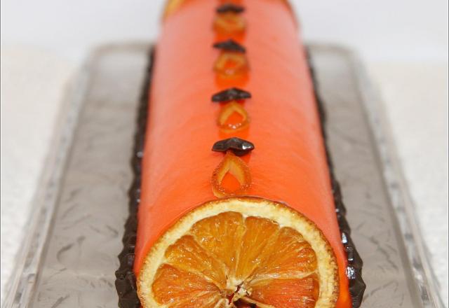 Bûche de Noël à l'orange et aux truffes