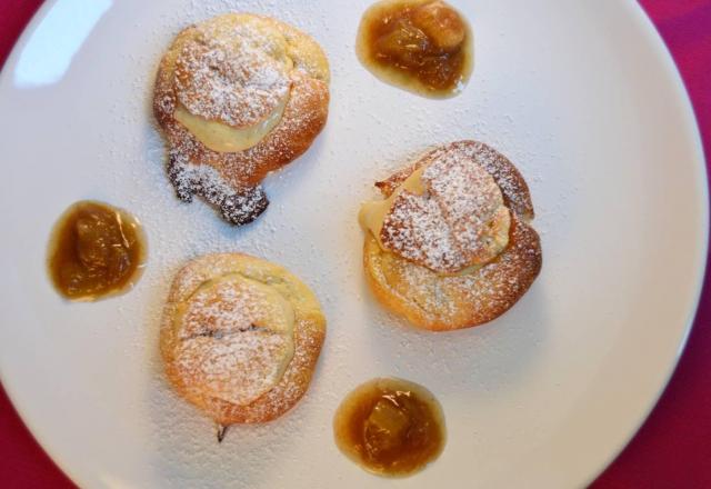 Choux à la creme de rhubarbe