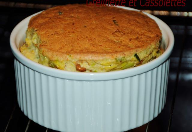 Soufflé aux poireaux, Roquefort et Noix