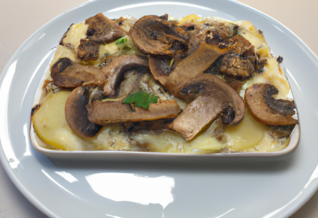 Tartiflette aux champignons parfumés