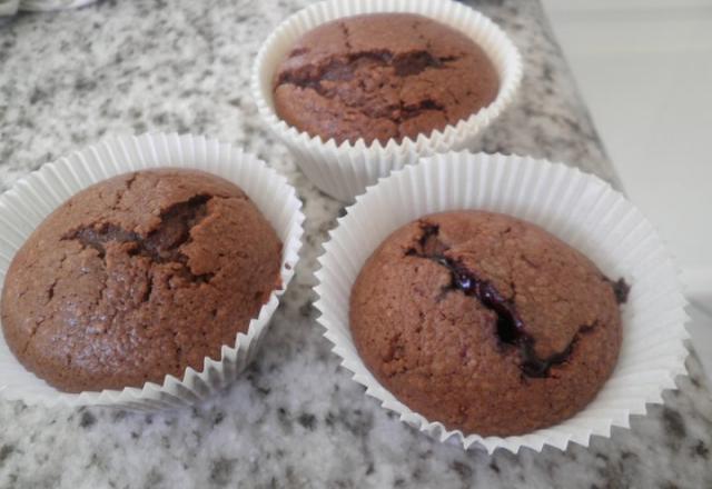 Muffin fondant chocolat cœur fruit