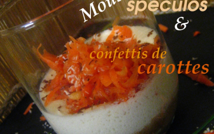 Mousse de coco, spéculos et confettis de carottes