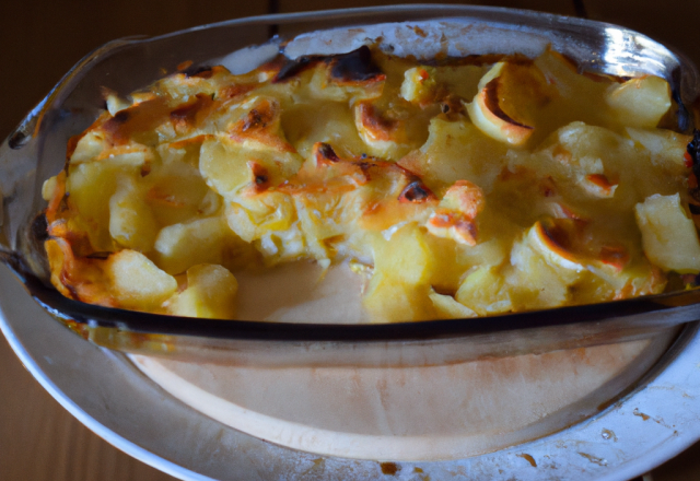 Gratin de pommes de terre et échalotes au lait de coco