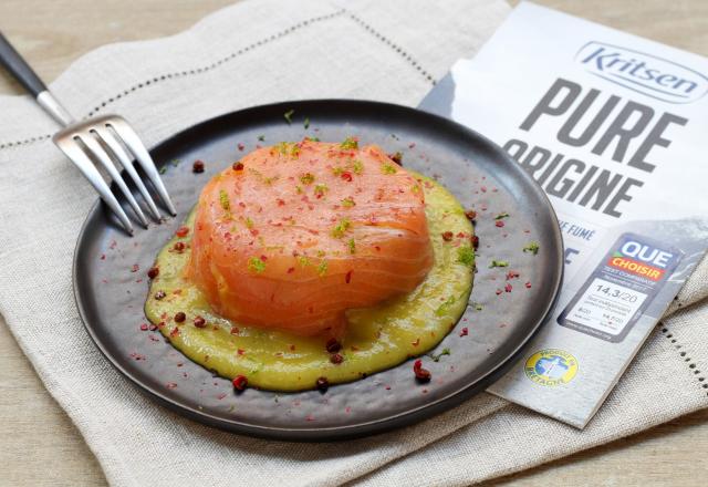 Dôme de saumon fumé, avocat et mangue