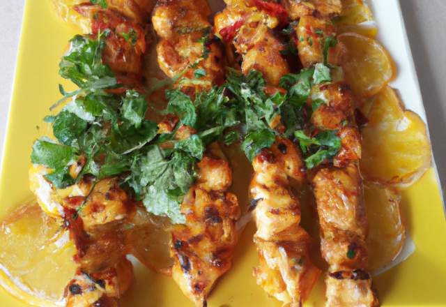 Brochettes de poulet aux épices du soleil