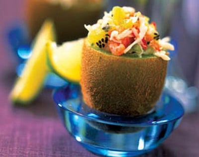 Kiwis farcis au tartare de mer