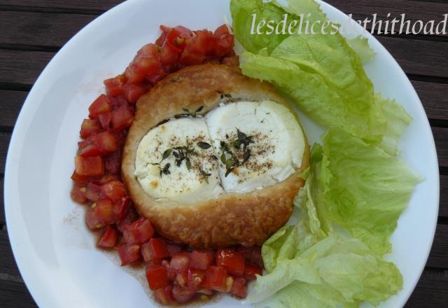 Tartelette au fromage de chèvre et ses tomates au balsamique