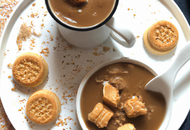 Semoule au lait aux biscuits choco-caramel