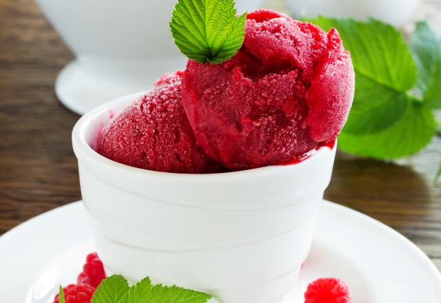 Sorbet aux framboises fraîches