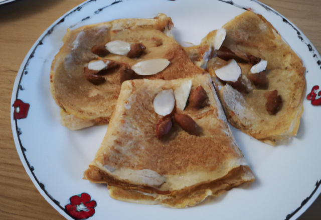 Crêpes délicieuses aux amandes