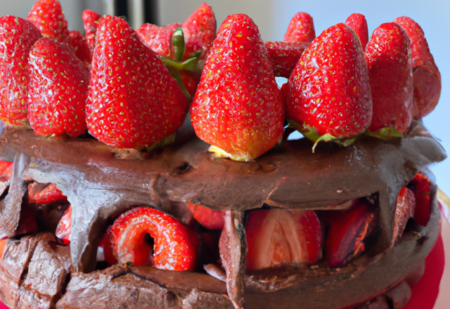 Gâteau au chocolat fraises