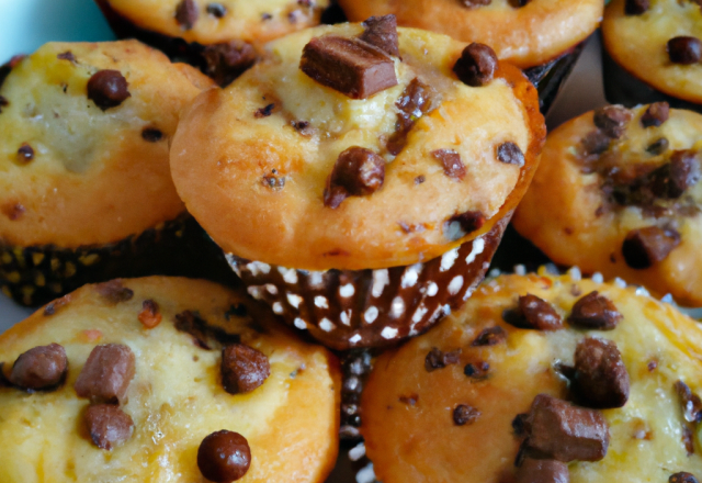 Muffins tout moelleux au citron et pépites de chocolat au lait aux noisettes