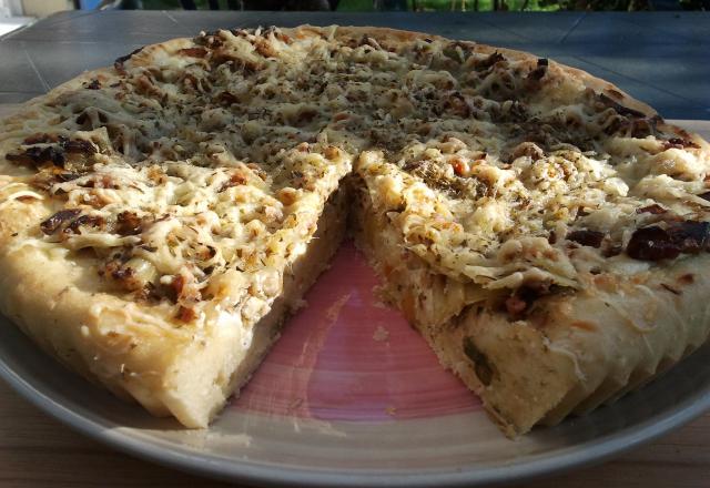 Tarte aux poireaux façon pizza