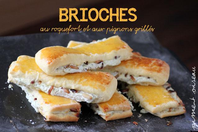 Brioches au roquefort et aux pignons grillés