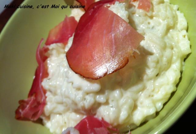 Risotto boursin et jambon de parme