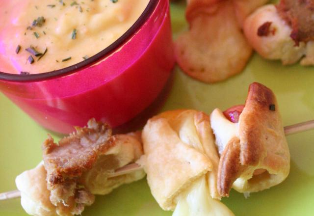 Soupe épicée et ses mini brochettes gourmandes