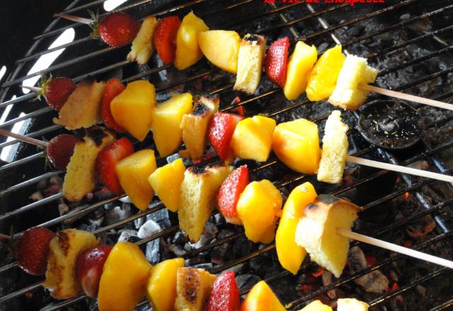 Brochettes briochees de nectarines