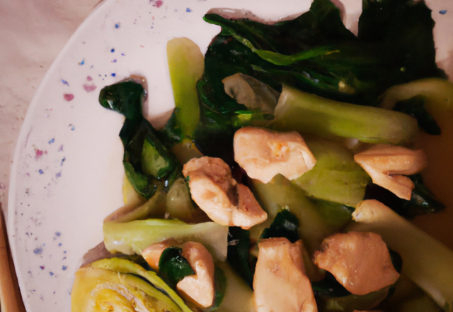 Poulet sauté au bok choy