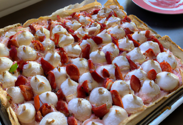 Tarte meringuée fraise-rhubarde