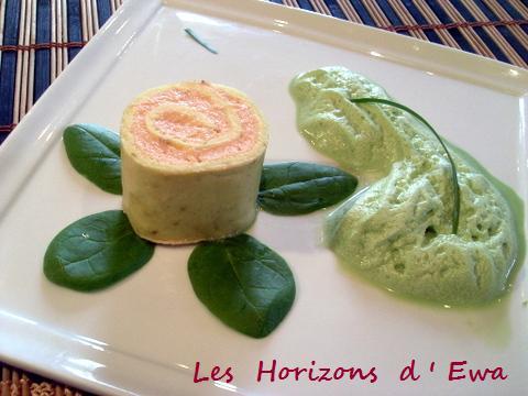 Gâteau à la crème de saumon, écume à l'oseille