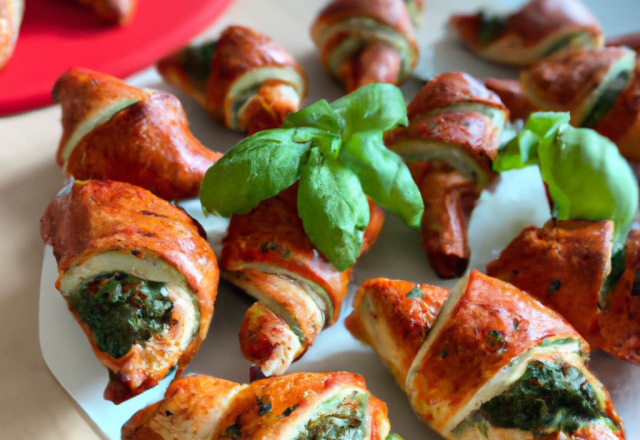 Pour l'apéro, c'est croissants au pesto rosso