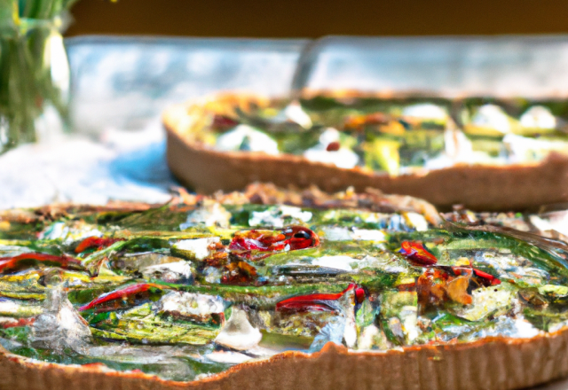 Tarte fine aux anchois, ricotta et légumes