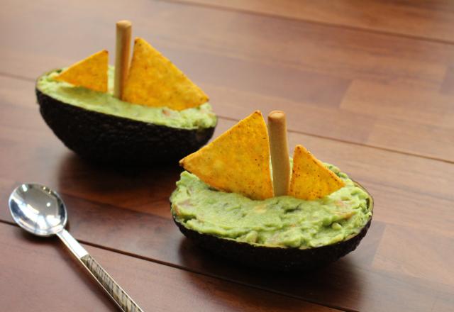 Voilier avocat au guacamole