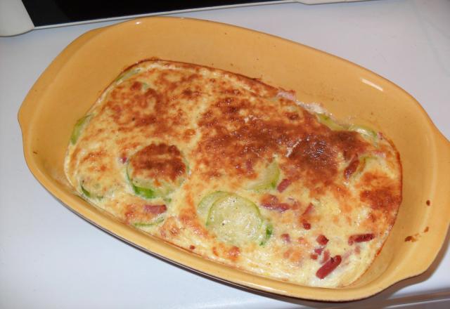 Gratin de courgettes et lardons