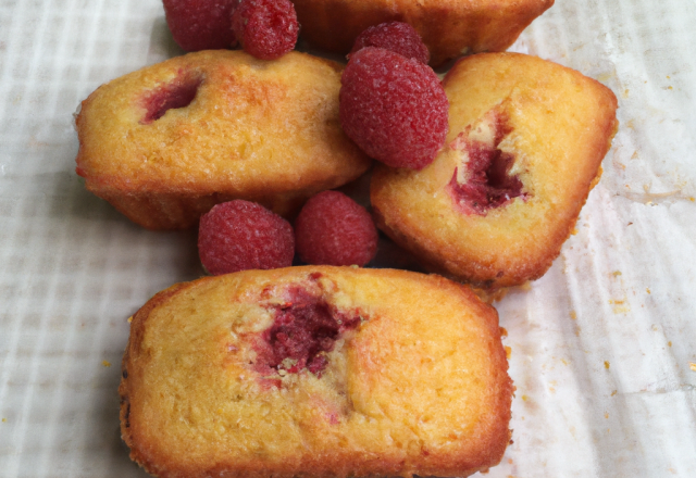 Financiers aux framboises, sans gluten