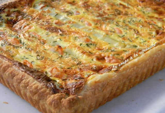 Quiche aux asperges blanches de Sologne et aux crevettes