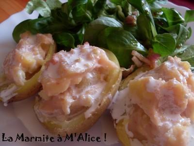 Pommes de terre farcies jambon - cancoillotte